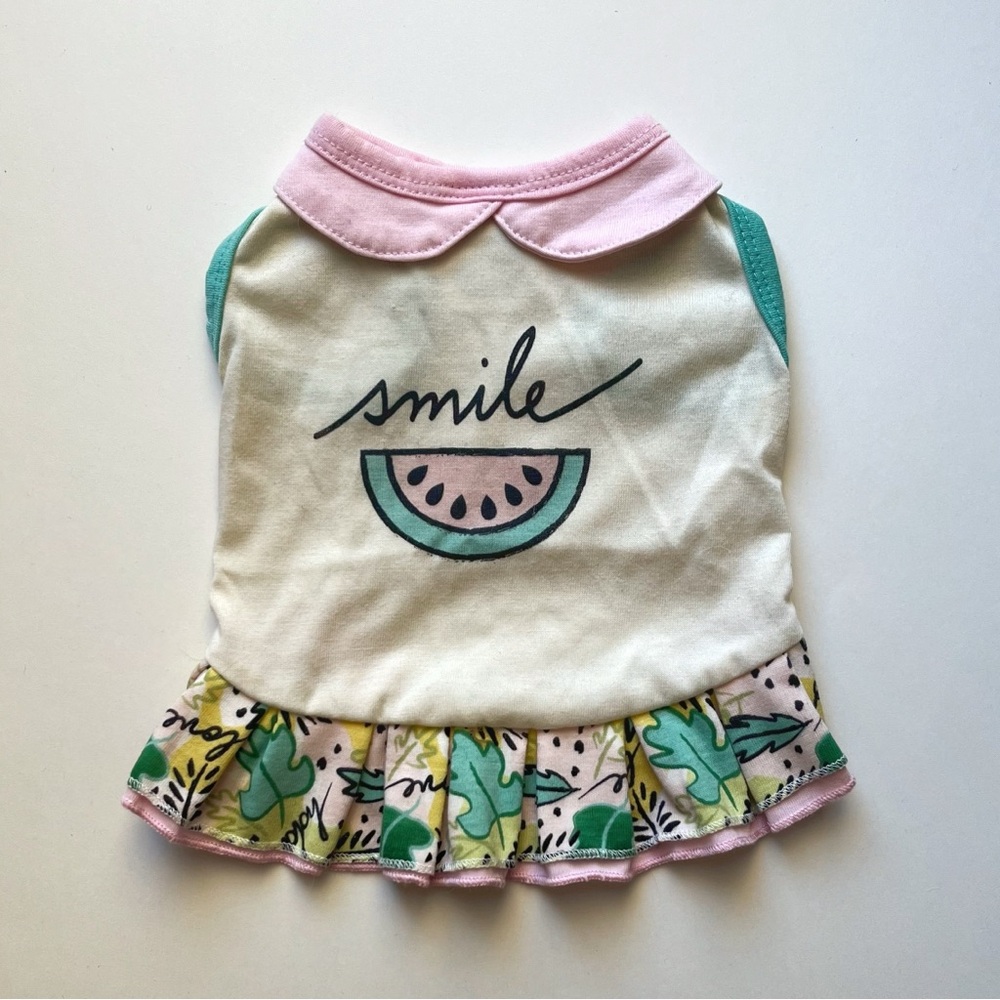 Cute Summery Dog Dress with Watermelon Design
